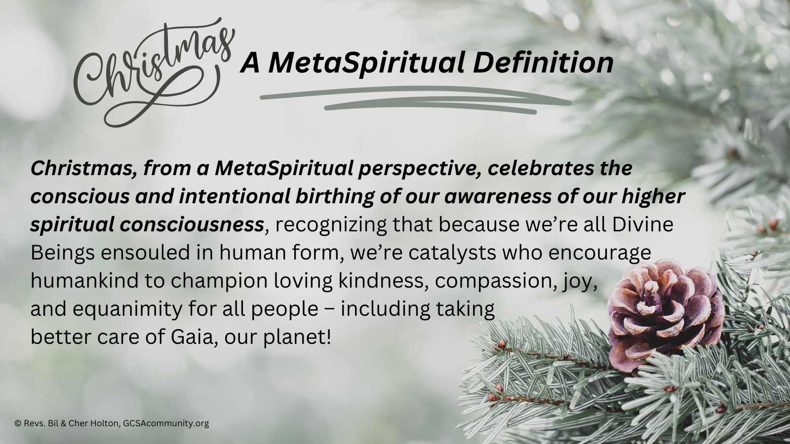 MetaSpiritual Definition of Christmas