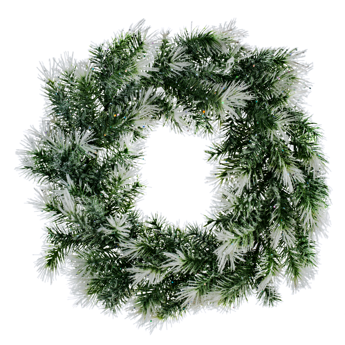 wreath of fir branches isolated on white background