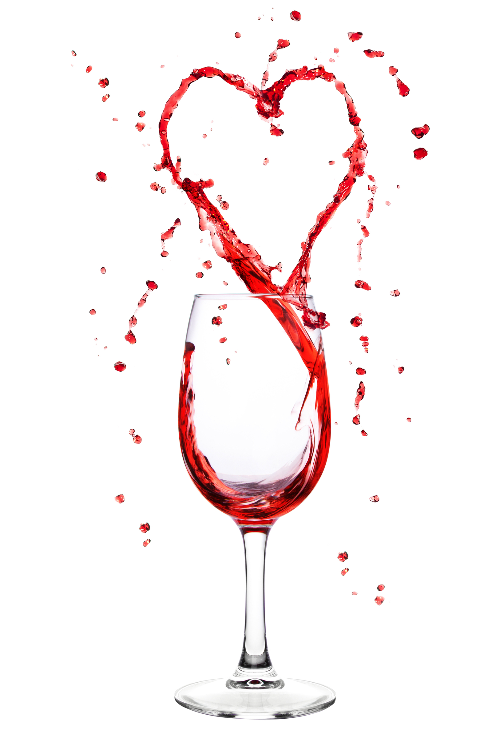 Wine splashing from wineglass in heart shape-clipart.com